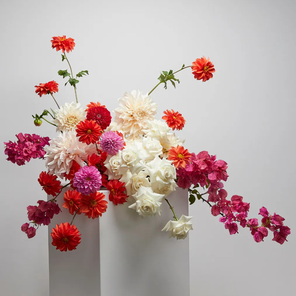 Wedding Florals Pink Red White Orange