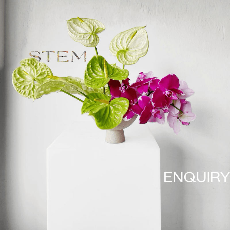 Bride enquiring with Stem Design Brisbane about custom wedding floral styling and event flowers.