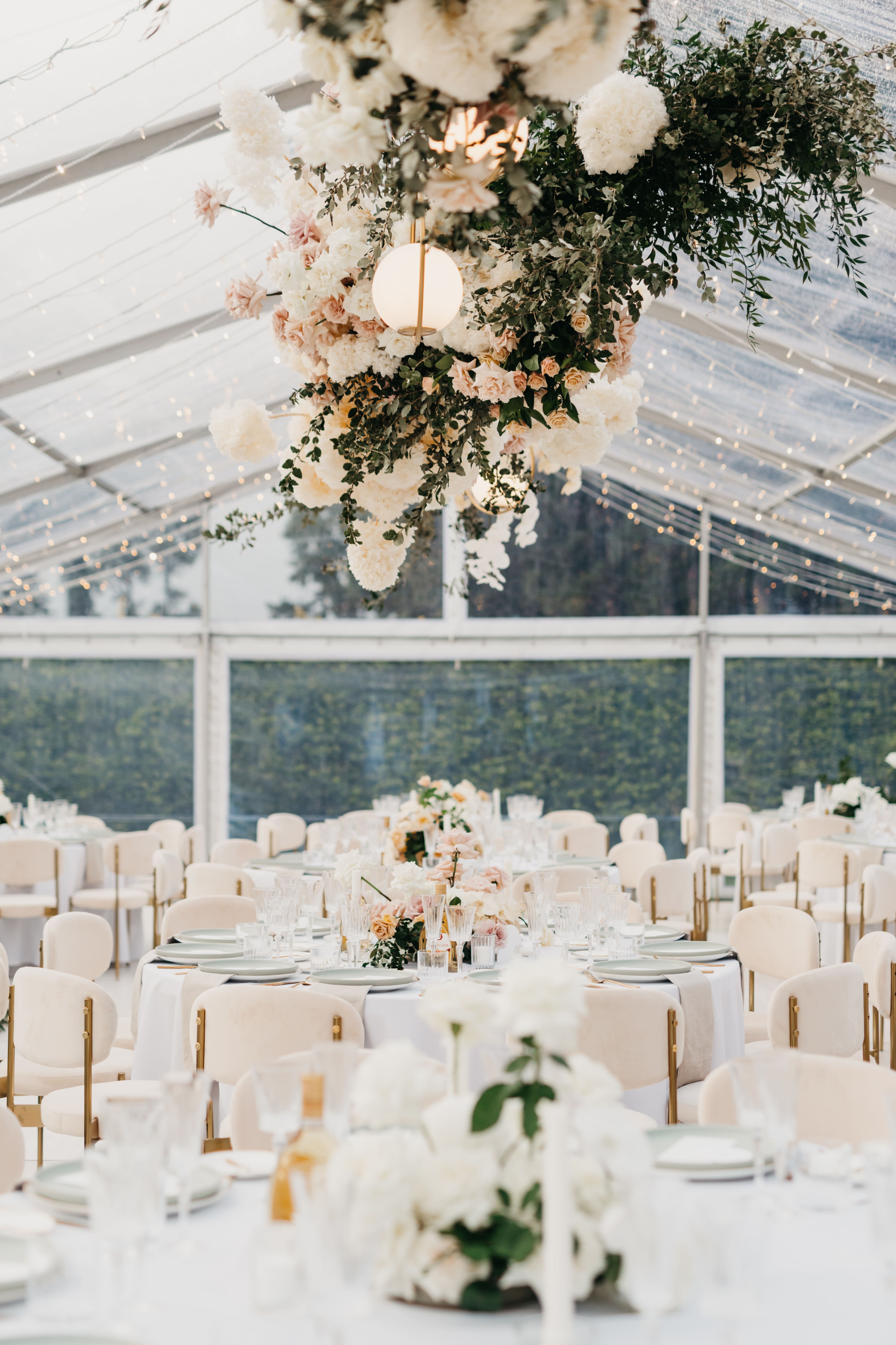 Wedding reception flowers and table styling by Stem Design in Brisbane.